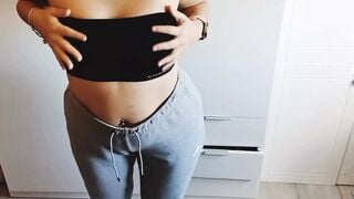 undressing and masturbating