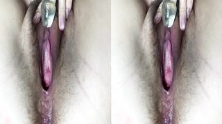 VR ASMR beauty sex CLose up fucking a toy orgasm