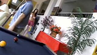 Bombshell bimbo inside pants and plaid skirt gets gangbange