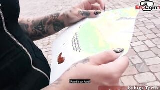 Inked curvy german Teenie with long titted picked up