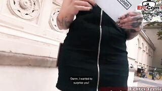 Inked curvy german Teenie with long titted picked up