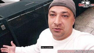 Red hired german bimbo inside ebony nylons during a plowed Date