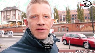 Huge german Blonde with natural boobs pick up for a nailed date