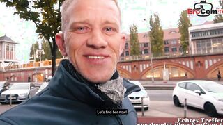 Huge german Blonde with natural boobs pick up for a nailed date