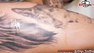 Tattoed big tit german Mom pick up at the street