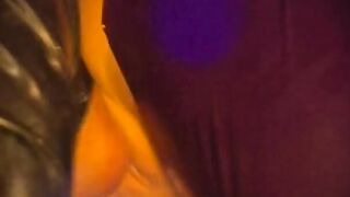 Blonde vixen into pvc gets rough pounding inside a vehicle park