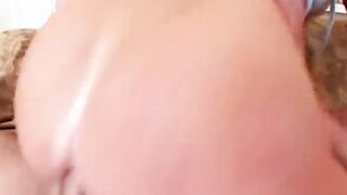 Turned On blonde cougar grips a chair as she gets plowed rough
