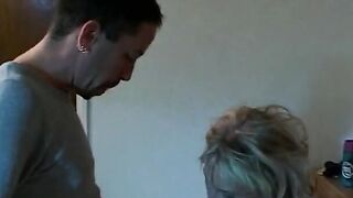 Blonde isn't afraid to take dick near ugly creature