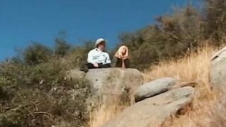 Blonde gets turned on when her asshole pumped with penis public