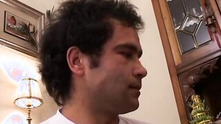 Old skank knows how to satisfy 2 guys at the same time