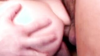 Dark-haired Cutie takes rough penis up her tight pink vagina