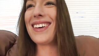 Cutie dark hair milf blows and takes thick penis