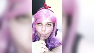 Adorable E-chick blowing her BF off after school