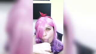 Adorable E-chick blowing her BF off after school