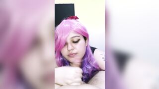 Adorable E-chick blowing her BF off after school