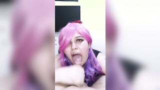 Adorable E-chick blowing her BF off after school