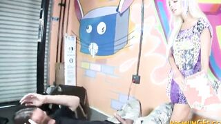 Big Titted fem dom whore slapping dick