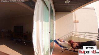 Petite amateur red haired Thai 19 yo Cherry pounded by a long white penis