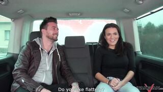 Goddess hot got inside the vehicle and enjoy freaky group banged, 3 babes on 1 guy