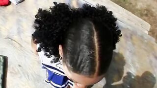 Ebony cheerleader screwing white penis for a load