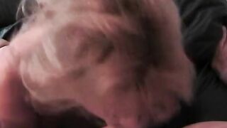 Old blonde gets her moist twat fuck rough by a younger man