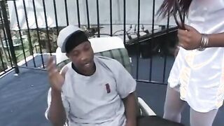 Turned On african nurse gets boned by a african stud during her break