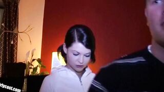 Slim Barely Legal Merry rough anal sex with fan