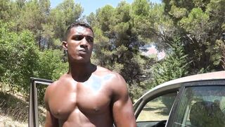 Candie Luciani, teen years mature, a dream body, she gets her booty banged on the hood of her vehicle public by the mechanic, a african bro with a big penis and she loves it and wants more