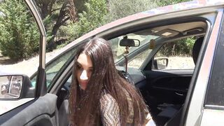 Candie Luciani, teen years mature, a dream body, she gets her booty banged on the hood of her vehicle public by the mechanic, a african bro with a big penis and she loves it and wants more