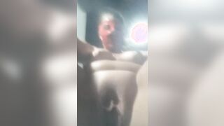 Sexual bitch sitting and punching my toy inside the twat