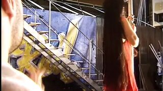 Super Sexy chinese whore gets double penetrated after a pole dance