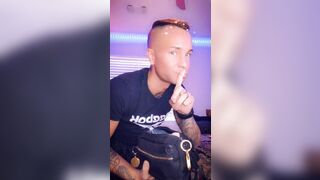 JJ ride his huge 10" toy at the tanning salon