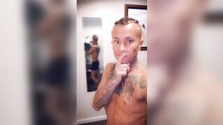 JJ ride his huge 10" toy at the tanning salon