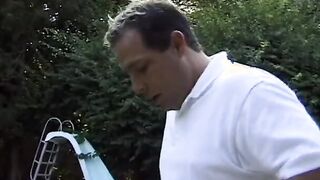 Big Boobed dark haired gets a beautiful screwed after cooling off into the pool