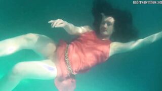 Real life mermaid Rusalka babe Cutie underwater
