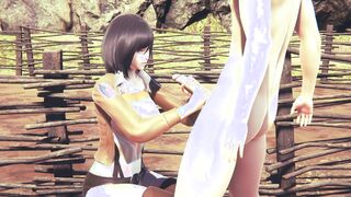 Attack On Titans Cartoon - Mikasa do a Hand Job with cum into her face and uses a sex toy  - Manga Animated Japanese eastern Game Porn