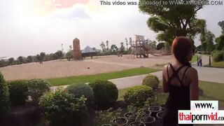 Thin ginger amateur Thai teens Cherry boned by long white penis into a hotel