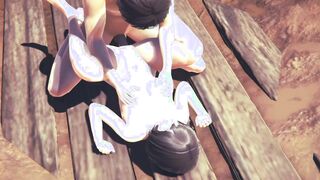 Attack On Titans Animated - Mikasa fuck and 3some with Annie - Manga Cartoon Japanese eastern Game Porn