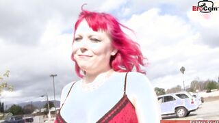 Curvy and big tit red haired bimbo with heart nipples enjoy the bbcs