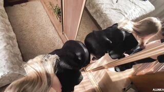 Good Woman Tried on Leather Leggings and Asked to SCREWED HER