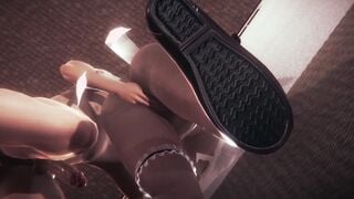 Animated Uncensored - Monica maid is thoroughly searched against the wall - Animated Manga Japanese eastern Game Porn