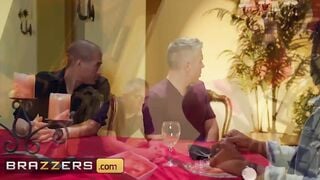 (Luna Model's) Boyfriend Forgets Valentine's Day So She Invites His Buddies (Mick, Xander) To A Romantic Dinner - Brazzers