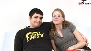 Normal hoe with glasses want her hubby see how she fucks the big black cock