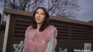 Outside Agent Chanel Kiss lollipop sucker is taken from behind after giving a worldclass head