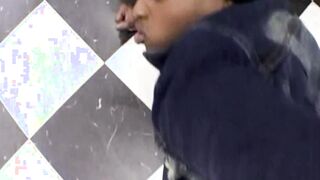 Jada Fire: This african skank fucks inside front of shop customers into point of view