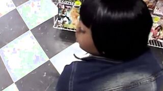 Jada Fire: This african skank fucks inside front of shop customers into point of view