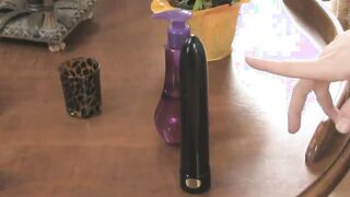 Lesbo Games - Sheila Faye fucks herself with sex vibrators