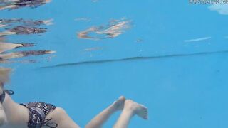 Naked swimming into the pool sexy with tattoos Mimi Cica