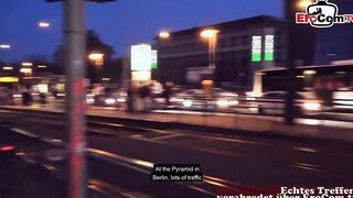 Slender red haired german woman during a POV Plowed date into outdoors