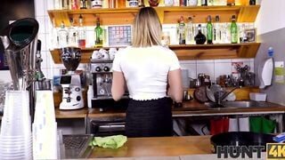 HUNT4K. Visit to local cafe ends for hunter with unforgettable sex with blonde